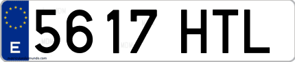 Ejemplo de matrícula de coche ordinaria 5617 HTL