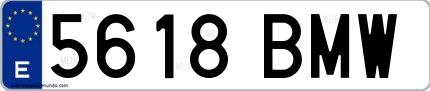 Ejemplo de matrícula española 5618 BMW