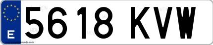 Ejemplo de matrícula española 5618 KVW