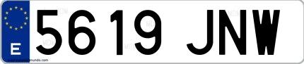 Ejemplo de matrícula española 5619 JNW