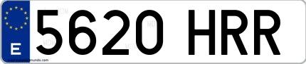 Ejemplo de matrícula española 5620 HRR
