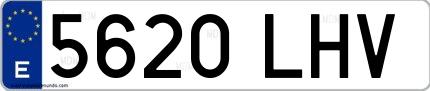 Ejemplo de matrícula española 5620 LHV