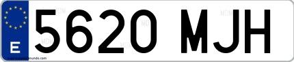 Ejemplo de matrícula española 5620 MJH