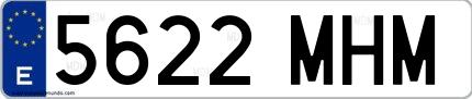 Ejemplo de matrícula española 5622 MHM