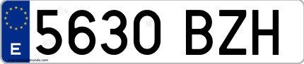 Ejemplo de matrícula de coche ordinaria 5630 BZH
