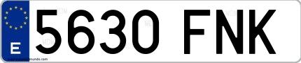 Ejemplo de matrícula española 5630 FNK