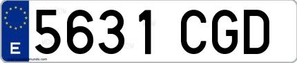 Ejemplo de matrícula española 5631 CGD