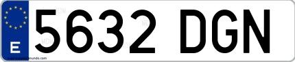 Ejemplo de matrícula española 5632 DGN