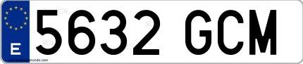 Ejemplo de matrícula española 5632 GCM