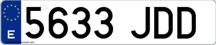 Ejemplo de matrícula española 5633 JDD