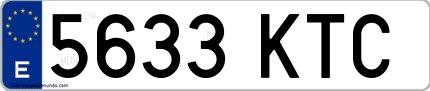 Ejemplo de matrícula española 5633 KTC