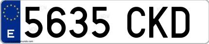 Ejemplo de matrícula española 5635 CKD