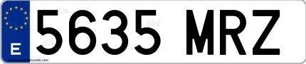 Ejemplo de matrícula española 5635 MRZ