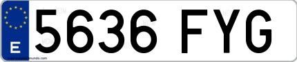 Ejemplo de matrícula española 5636 FYG