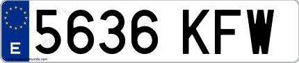 Ejemplo de matrícula española 5636 KFW