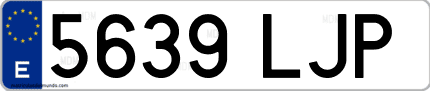 Ejemplo de matrícula de coche ordinaria 5639 LJP