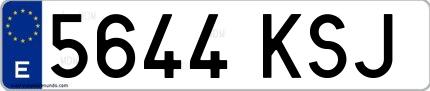 Ejemplo de matrícula española 5644 KSJ