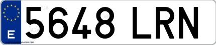 Ejemplo de matrícula española 5648 LRN