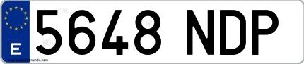 Ejemplo de matrícula española 5648 NDP