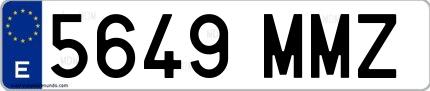 Ejemplo de matrícula española 5649 MMZ