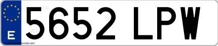 Ejemplo de matrícula española 5652 LPW