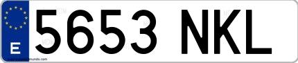 Ejemplo de matrícula española 5653 NKL