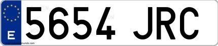 Ejemplo de matrícula española 5654 JRC