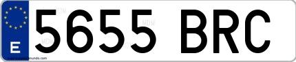Ejemplo de matrícula española 5655 BRC