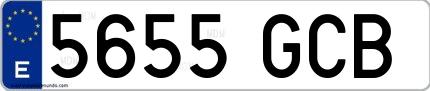 Ejemplo de matrícula española 5655 GCB