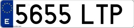 Ejemplo de matrícula española 5655 LTP