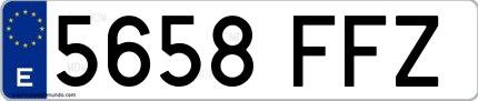 Ejemplo de matrícula española 5658 FFZ