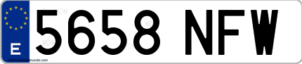 Ejemplo de matrícula de coche ordinaria 5658 NFW