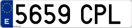 Ejemplo de matrícula española 5659 CPL