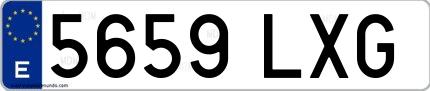 Ejemplo de matrícula española 5659 LXG