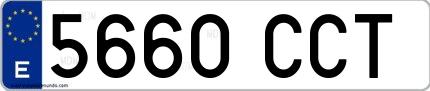 Ejemplo de matrícula española 5660 CCT