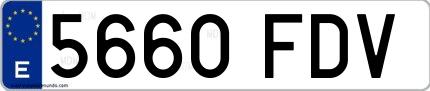 Ejemplo de matrícula española 5660 FDV