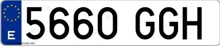Ejemplo de matrícula española 5660 GGH