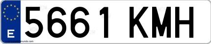 Ejemplo de matrícula española 5661 KMH