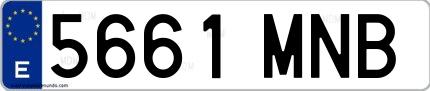 Ejemplo de matrícula española 5661 MNB