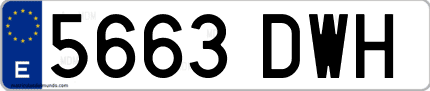Ejemplo de matrícula de coche ordinaria 5663 DWH