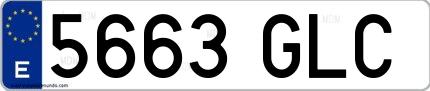 Ejemplo de matrícula española 5663 GLC