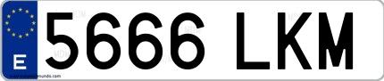 Ejemplo de matrícula española 5666 LKM