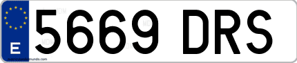 Ejemplo de matrícula de coche ordinaria 5669 DRS