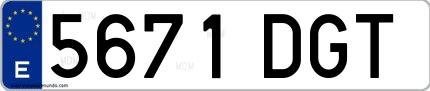 Ejemplo de matrícula española 5671 DGT