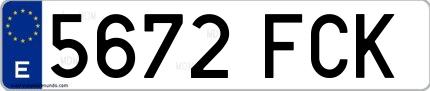 Ejemplo de matrícula española 5672 FCK