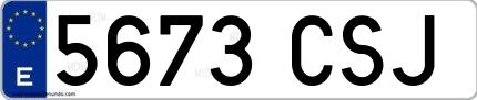 Ejemplo de matrícula española 5673 CSJ