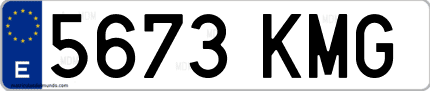 Ejemplo de matrícula de coche ordinaria 5673 KMG