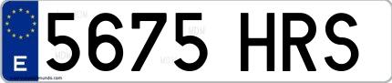 Ejemplo de matrícula española 5675 HRS