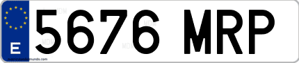 Ejemplo de matrícula de coche ordinaria 5676 MRP