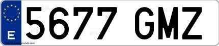 Ejemplo de matrícula española 5677 GMZ